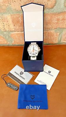 Pagani Design PD-1682 Stainless Steel 42mm GMT Watch White Dial v2 Model