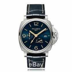 Panerai PAM00964 Luminor Due GMT Power Reserve 45MM Men's Blue Leather Watch