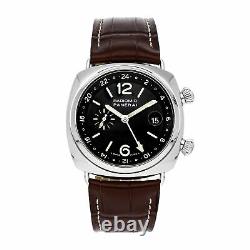 Panerai Radiomir GMT Auto 42mm Steel Mens Strap Watch Date PAM 184