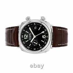 Panerai Radiomir GMT Auto 42mm Steel Mens Strap Watch Date PAM 184