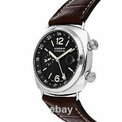 Panerai Radiomir GMT Auto 42mm Steel Mens Strap Watch Date PAM 184