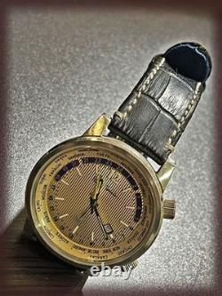 Paul Smith Masterpiece GMT World Time Watch Leather Band Map Backcase