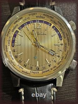 Paul Smith Masterpiece GMT World Time Watch Leather Band Map Backcase