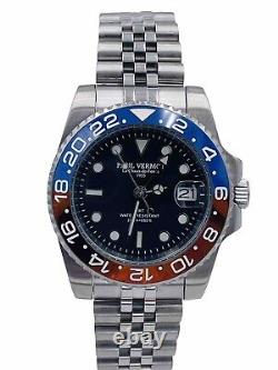 Paul Vermot GMT Automatic Ceramic Watch Pv2116BLRj/540 Super Discounted New