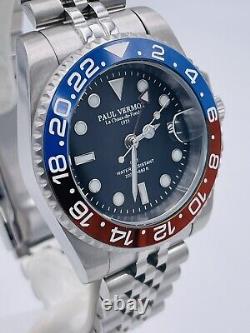 Paul Vermot GMT Automatic Ceramic Watch Pv2116BLRj/540 Super Discounted New