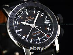 Pre Invicta Glycine Airman 17 Swiss Made GMT World Timer Automatic SS Watch 3927