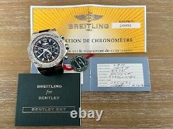 Pre-owned Breitling Bentley Gmt Chronograph Black Dial Watch A4736212/b919