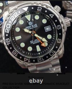 Pro Sea? Diver 1000m Gmt? Automatic Black Bezel Black Dial? (bns)