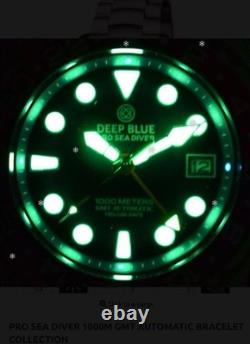 Pro Sea? Diver 1000m Gmt? Automatic Black Bezel Blue Dial? (bns)
