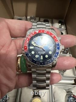 Pro Sea? Diver 1000m Gmt? Automatic Black Bezel Blue Dial? (bns)