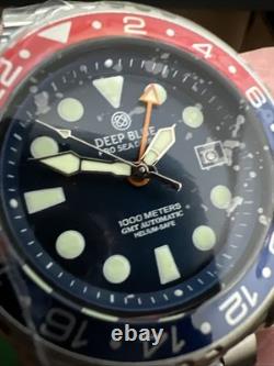 Pro Sea? Diver 1000m Gmt? Automatic Black Bezel Blue Dial? (bns)