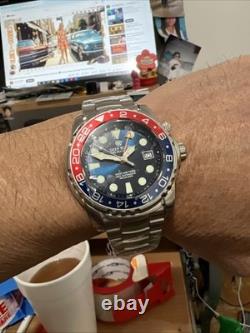 Pro Sea? Diver 1000m Gmt? Automatic Black Bezel Blue Dial? (bns)