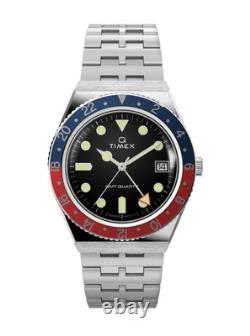 Q Timex GMT Stainless Steel Bracelet Watch Men's New TW2V38000VQ
