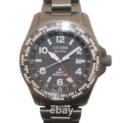 R2 Citizen Promaster Gmt World Time Eco Drive Watch Solar Date Round Gray B877-R