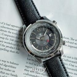 RARE Cyma GMT World Timer Double Crown Quartz Swiss Made Vintage Watch Men