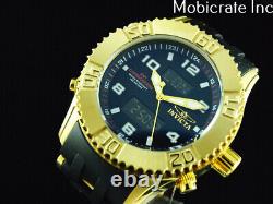 RARE Invicta Mens 50mm Sea Spider Ana-Digi GMT Alarm Chronograph Gold Tone Watch