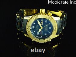 RARE Invicta Mens 50mm Sea Spider Ana-Digi GMT Alarm Chronograph Gold Tone Watch