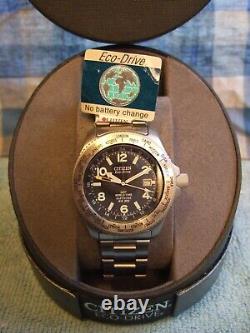 RARE NEW OS Men's Citizen Tough Eco-Drive GMT World Time TA B876-H23231 Watch