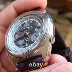 RARE SEIKO GMT WORLDTIME 6117 Navigator Timer Olympic Automatic Vintage Watch