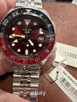 RARE Seiko 5 Five Sports SSK031 SKX GMT Automatic Watch 100m Red Dial SSK031K1