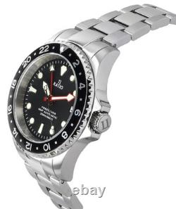 RATIO FreeDiver GMT Stainless Steel Black Dial Automatic RTF051 200M Mens Watch