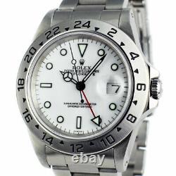 ROLEX 40mm Mens Stainless Steel Explorer II White Dial 16570 SANT BLANC