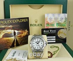 ROLEX 40mm Mens Stainless Steel Explorer II White Dial 16570 SANT BLANC