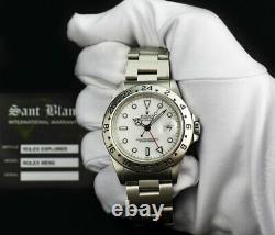 ROLEX 40mm Mens Stainless Steel Explorer II White Dial 16570 SANT BLANC