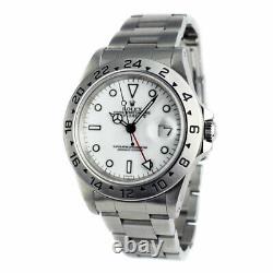 ROLEX 40mm Mens Stainless Steel Explorer II White Dial 16570 SANT BLANC