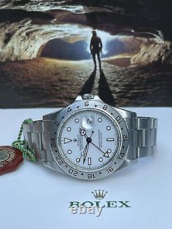 ROLEX EXPLORER II 16570 40mm WHITE/POLAR GMT PRISTINE RARE Tritium Patina