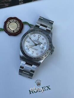 ROLEX EXPLORER II 16570 40mm WHITE/POLAR GMT PRISTINE RARE Tritium Patina