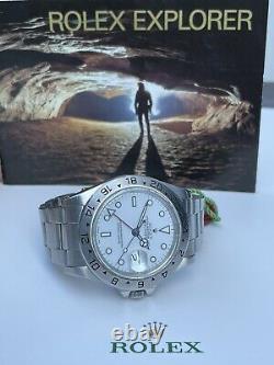 ROLEX EXPLORER II 16570 40mm WHITE/POLAR GMT PRISTINE RARE Tritium Patina