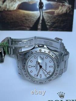 ROLEX EXPLORER II 16570 40mm WHITE/POLAR GMT PRISTINE RARE Tritium Patina