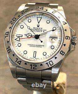 ROLEX EXPLORER II 40MM 16570 STAINLESS STEEL POLAR WHITE DIAL UNPOLISHED WithBOX