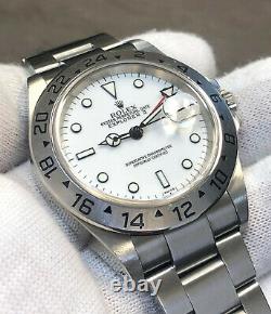 ROLEX EXPLORER II 40MM 16570 STAINLESS STEEL POLAR WHITE DIAL WithBOX -SEL- A SER