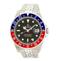 ROLEX Stainless Steel GMT Master II Pepsi 40mm Jubilee 16710 Box Warranty MINTY