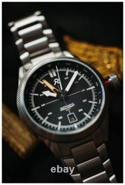 RZE Fortitude GMT Automatic Nighthawk (41mm) Sand Textured Black Dial