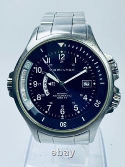 Rare Blue Dial Hamilton Khaki Navy GMT Automatic H776550 Men's Swiss Watch