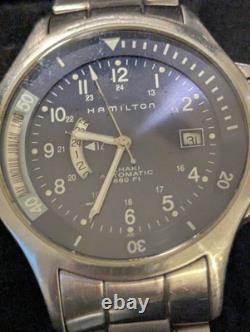 Rare Blue Dial Hamilton Khaki Navy GMT Automatic H776550 Men's Swiss Watch