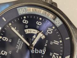 Rare Blue Dial Hamilton Khaki Navy GMT Automatic H776550 Men's Swiss Watch