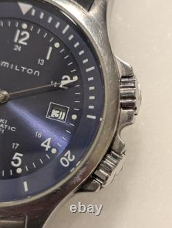 Rare Blue Dial Hamilton Khaki Navy GMT Automatic H776550 Men's Swiss Watch