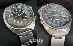 Rare Citizen 68-0516 World Time GMT Automatic Black Dial 1970s working great