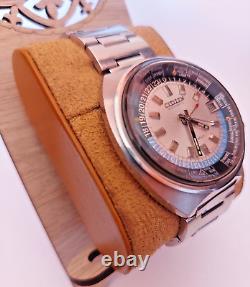 Rare Citizen 68-0516 World Time GMT Automatic Silver Dial 1970s