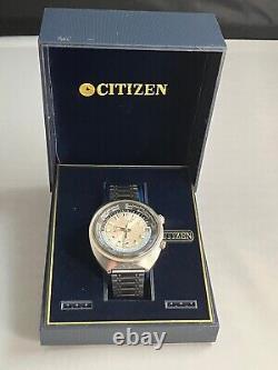 Rare Citizen 68-0516 World Time GMT Automatic Silver Dial 1970s working great