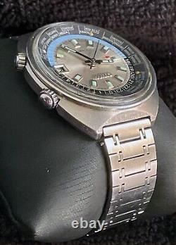 Rare Citizen 68-0516 World Time GMT Automatic Silver Dial 1970s working great