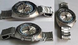 Rare Citizen 68-0516 World Time GMT Automatic Silver Dial 1970s working great