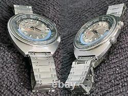 Rare Citizen 68-0516 World Time GMT Automatic Silver Dial 1970s working great