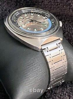 Rare Citizen 68-0516 World Time GMT Automatic Silver Dial 1970s working great