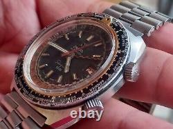 Rare Enicar Sherpa Guide 600 GMT/World Time 1960s Black Dial Vintage Watch