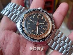 Rare Enicar Sherpa Guide 600 GMT/World Time 1960s Black Dial Vintage Watch